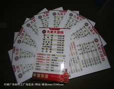 PVC菜单卡玉林市印顺广告1